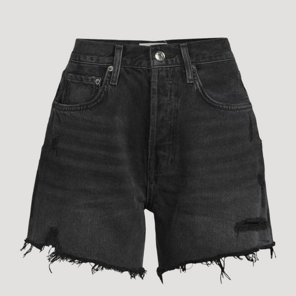 AGOLDE Riley Women's Black High-Waisted Denim Shorts